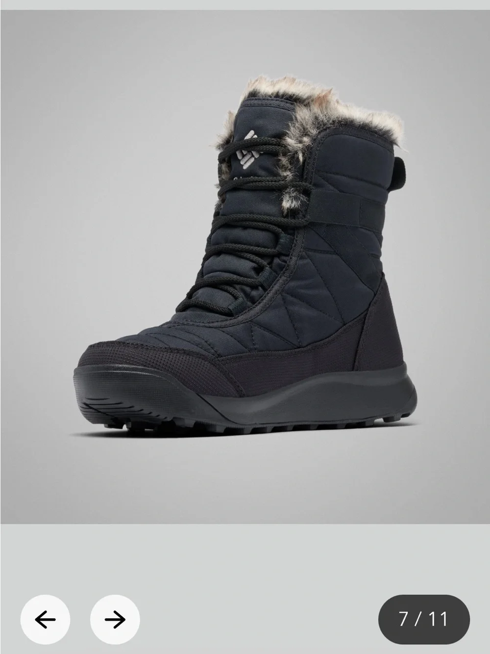 Columbia Black Women’s Insulated Lace-Up Winter Boot with Faux Fur Collar